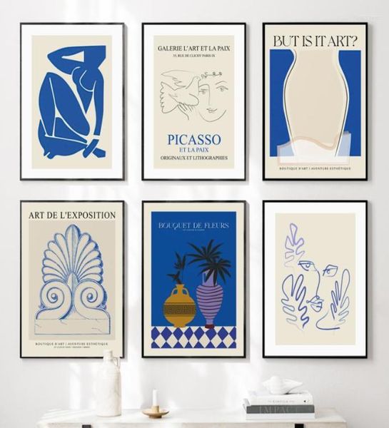 Gemälde Abstrakte Linie Mädchen Gesicht Matisse Picasso Wandkunst Leinwand Malerei Nordic Poster und Drucke Bilder für Wohnzimmer Deco7204681