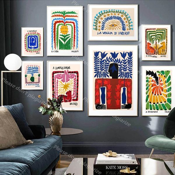 Peintures Abstraite Tigre Crayon Croquis Impressionnisme Mur Art Affiche Imprimer Nordique Rétro Toile Peinture Photos Nursery Room Home DecorPain