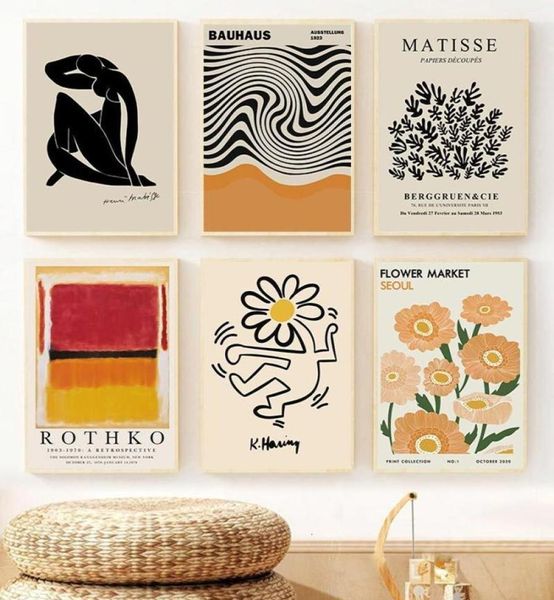 Peintures abstraites Yayoi Kusama Art mural Matisse Mark Rothko affiches et impressions marché aux fleurs toile peinture photo décor 2211288177014