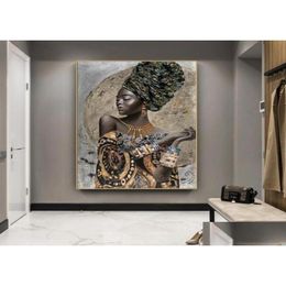 Pinturas Mujer negra africana Iti Art Posters e impresiones Chica abstracta Lienzo en la pared Imágenes Decor1927048 Entrega de entrega Inicio G DHTX6