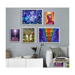 Schilderijen Alex Gray Trippy Tree Life Modar Pictures Moderne Home Decoratie Wall Art Canvas Prints Painting Slaapkamer Poster Drop Deliv Dhzik