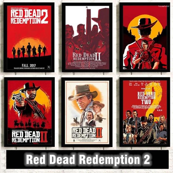 Peintures Anime Affiche Jeu TV Red Dead Redemption 2 Imprimer Caractère Image Toile Peinture Pour Salon Mur Art Décor À La Maison