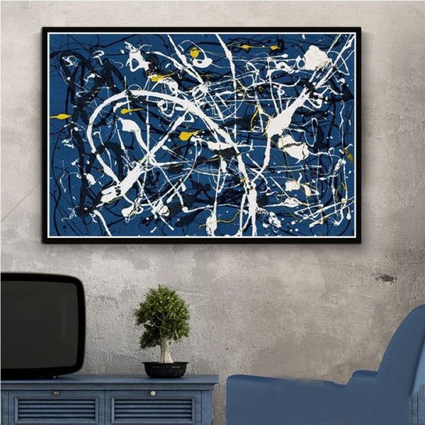 Peintures Art Jackson Pollock Peinture abstraite Peinture psychédélique Affiche et impressions Toile Mur Photos Home Decor311t