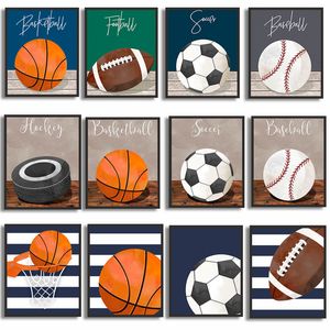 Peintures basketball baseball football golf canvas peinture sport nursery wall art affiche et imprimés enfants baby room décor décor intérieur décor 230823