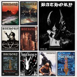 Schilderijen Bathory Quorthon Retro Heavy Metal Muziekband Zanger Poster Canvas Schilderij Wall Art Pictures Home Room Decor Gift