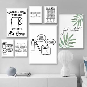 Schilderijen badkamer zwart witte muur kunst prints citaat grappige borden bad canvas schilderij posters noordelijke badkamer home decor no frame 230823