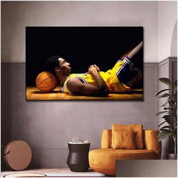 Schilderijen Black Mamba Mentaliteit Posters Muurkunst Basketbal Legende Speler Canvas Prints Schilderijen Foto Voor Huisdecoratie Drop Del Dhlhk