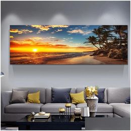 Peintures Toile Impressions Chambre Peinture Paysage Marin Arbre Moderne Décor À La Maison Mur Art Pour Salon Paysage Photos Drop Livraison G Dhtrq