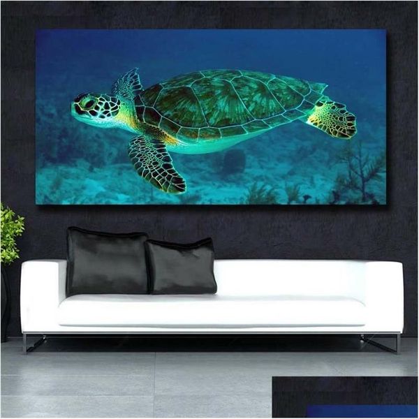 Peintures Toile Mur Art Affiches Impressions Sur Mer Tortue Vue Énorme Decowall Photos Pour Salon Non Encadré 136 Drop Delivery Home Dhavp