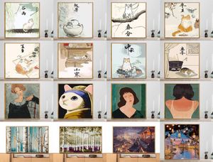Schilderijen Chinese seizoenen Verander schilderen door getallen Kit Handgeschilderd Home Decor Tekening canvas Diy Oil kleurverf foto's Nu1885260