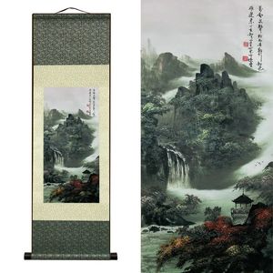 Peintures Style chinois Encre Soie Rouleau Peinture Soie Bobine Roulant Tenture Murale Art pour Décoration Murale 39 po x 12 po 231009