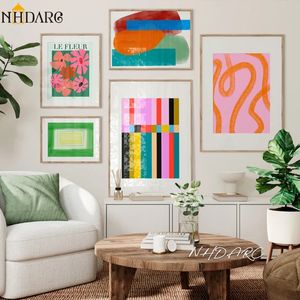 Peintures colorées fleurs abstraites Pop Art toile impression peinture affiche moderne Style nordique salon mur photo décoration de la maison 230505
