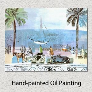 Peintures Peintures à l'huile colorées Raoul Dufy Promenade un joli art moderne paysages de bord de mer de haute qualité peint à la main pour la décoration murale de bureau