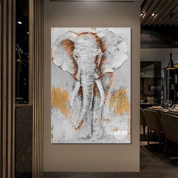 Peintures contemporaines de grande taille 100% peinture à l'huile peinte à la main d'éléphants mur photos illustration pour la décoration de la maison cadeau unfra197s