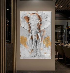 Schilderijen eigentijds groot formaat 100 handgeschilderd olieverf van olifanten muur foto's kunstwerken voor huizendecoratie cadeau unfra6765417