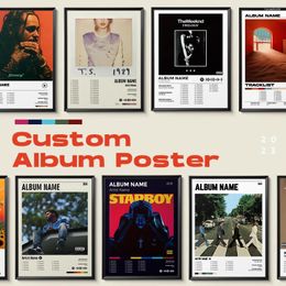 Pinturas Personalizadas Banda personalizada Música pop Álbum Portada Lista de pistas Arte Pared Impresiones Lienzo Pintura Póster Imágenes para sala de estar