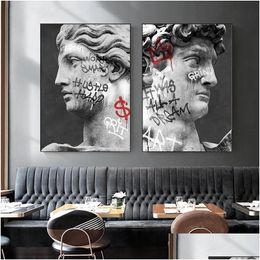 Peintures David Head Scpture Statue Iti Art Toile Peinture Affiches et impressions Street Wall Photos pour salon Accueil Drop Livraison Dhnua