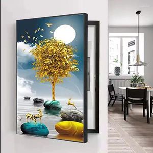 Schilderijen Decoratieve Power Box Schakelaar Elektrische Meter Cover Verbergen Wall Art Met Frame Thuis Woonkamer Decor Poster 40x30cm