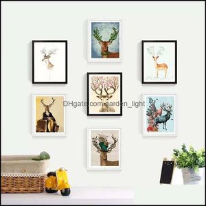 Schilderijen Diy Oil Painting Decorated Animal Picture Art Paint Hand geschilderd herten voor bank Wall Decor No Frame 16x20inch DBC DH14951 D DHCEW