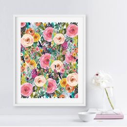 Pinturas Estampado de flores Acuarela Floral Cuadro sobre lienzo para pared Imagen Hogar Dormitorio Estudio Oficina Decoración 230707