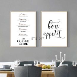 Schilderijen Franse Keuken Art Decor Bon Appetite Posters en Prints Minimalisme Koffie Gids Muur Foto Canvas Schilderij voor Eetkamer