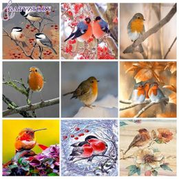 Schilderijen GATYZTORY Verf Door Getallen Kits Op Canvas Vogels DIY Frameloze 60x75 cm Olieverf Dieren Hand tekenen