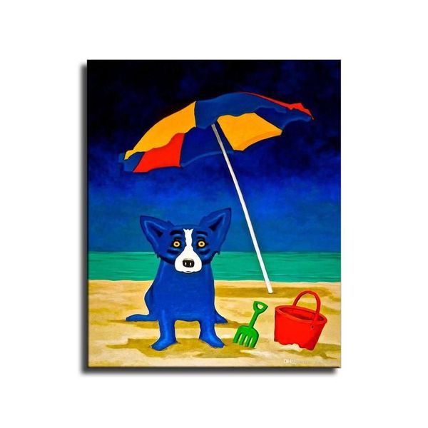 Pinturas George Rodrigue buscando una playa HD Lienzo Impresión Decoración para el hogar Arte Pintura Unframedframed8113124 Entrega de entrega Jardín en casa A Dhnar