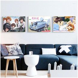 Schilderijen Meisjes en Panzer Home Decor Japans Wit Gecoat Papier Poster Muur Drop Levering Tuin Kunst Ambachten Ot7Vt