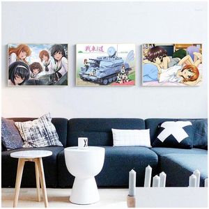Peintures filles et Panzer décor à la maison japonais blanc papier couché affiche murale livraison directe jardin arts artisanat ot7vt