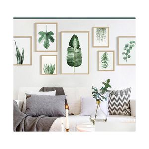 Schilderijen Green Plant Digitaal schilderen Modern gedecoreerde foto ingelijste modekunst geschilderd El Sofa Wall Decoration D DBC DH14961 DRO DHU1G