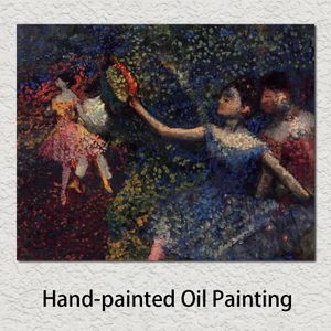 Pinturas Pintura al óleo hecha a mano Edgar Degas Bailarina y pandereta Lienzo moderno Imagen de arte de lino para decoración de pared del dormitorio