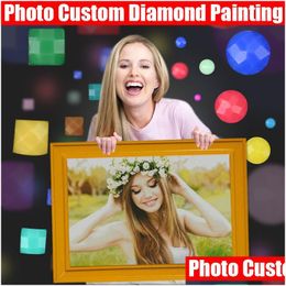 Peintures Homfun PO PEINTURE DIAMAND CUSTOM 5D Picture de bricolage de la broderie de strass 3d Cross Stitch Home Decoration Drop Livrot Gar Otrbv