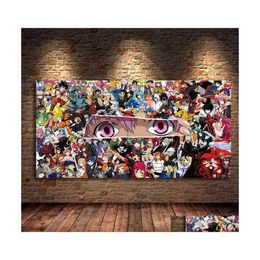 Schilderijen Japanse karaktercollectie Canvas schilderij Cartoon Wall Art Posters en prints voor slaapkamer kinderkamer cuadros drop deliv dhkoa