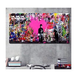 Schilderijen groot canvas muur decor pop kunst schilderen abstract straat graffiti picture print op voor huis woonkamer decoratio huishoudelijke huis dhgtk