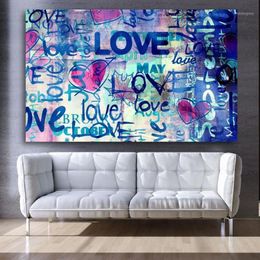 Peintures lettres d'amour mur Art toile impressions Graffiti Banksy affiche photos désherbage chambre Prints1249A