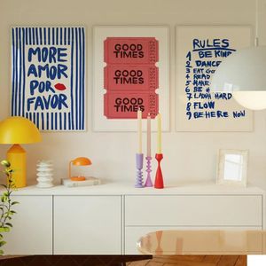 Peintures Maximalist Sunshine More Amor Por Favor Eclectic Yellow Love Quote Wall Art Toile Peinture Affiche pour Salon Décor À La Maison 231011