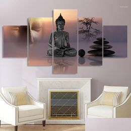 Schilderijen Moderne Hd Gedrukt Foto Canvas Schilderij 5 Panel Zen Boeddhabeeld Wall Art Home Decoratie Kader Poster Voor Living Ot3Je