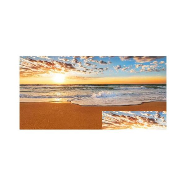 Pinturas Modern Sea Wave Beach Sunset Canvas Painting Nature Seascape Posters and Prints Wall Art Pictures para la sala de estar Decorati Dhjxg