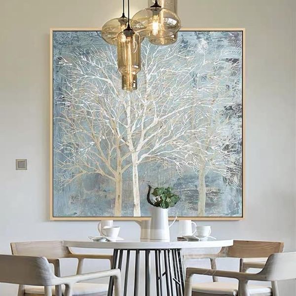 Pinturas Imagen de árbol de dinero 100% pintado a mano pintura al óleo abstracta moderna sobre lienzo Arte de la pared para la sala de estar Decoración del hogar No 226Y
