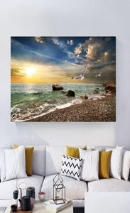 Peintures Paysage naturel Affiche ciel SEA SEURRIPE PEINTURE IMPRIMÉ SUR TOLEVAS DÉCOR HOME INSTRAUSEMENT PICHES POUR LES INSTRAUSSEMENTS DU SOIR DE8929827