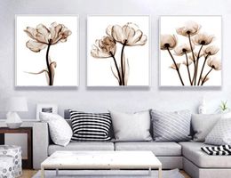 Peintures de style nordique fleur transparente moderne A4 Canvas PEINTURE ART PRINT PATRE IMAGE MAIN DÉCORATION MUR SIMPLE DÉCOR8208851