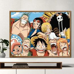 Peintures Peinture par numéros Pirates Luffy Dessin à base de zéro Remplir Personnages d'anime numériques Peinture à l'huile Exercice de capacité artistique pratique