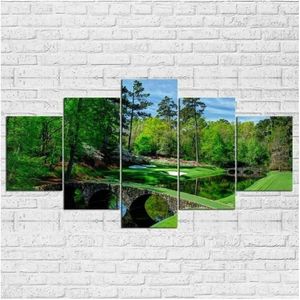 Augusta Masters Golf Course 5-Piece Canvas Wall Art - Unframed Living Room Decor