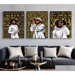 Schilderijen Rappers J Cole Anderson Paak Muziek Zanger Art Prints Canvas Schilderij Mode Hip Hop Ster Poster Slaapkamer Woonkamer Muur Thuis Dh50S