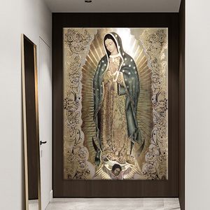 Schilderijen Religieuze Kunst Decor Foto Dame van Guadalupe Muur Kunst Schilderij Canvas De Maagd van Guadalupe Poster Katholieke Kunst Slaapkamer Decor 230914