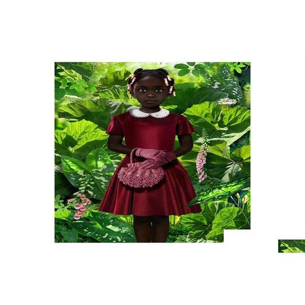 Peintures Ruud Van Empel debout dans la peinture verte robe rouge affiche impression décor à la maison encadré ou non encadré matériau Popaper250M1161876 Dhube