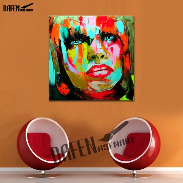 Pinturas Sexy labios rojos pintados a mano imagen al óleo sobre lienzo paleta cuchillo figura mujer pintura hogar sala de estar decoración de la pared