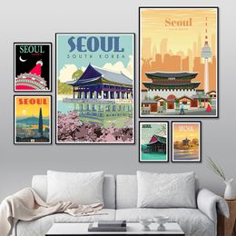 Schilderijen Zuid-Korea Travel Wall Art Posters Canvas Prints Pictures Decoratieve Home Decor 230707