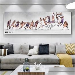 Schilderijen Sport Ster Art Canvas Schilderij Basketbalspeler Posters En Prints Muur Foto 'S Voor Tiener Woonkamer Cuadros Home Decor Dh7Eq