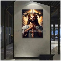 Schilderijen De Heer Jezus Gebed tot Maagd Maria Toon licht in Darkness Wall Art for Livingroom Decor Oil Painting 231010 Drop levering DHBCA